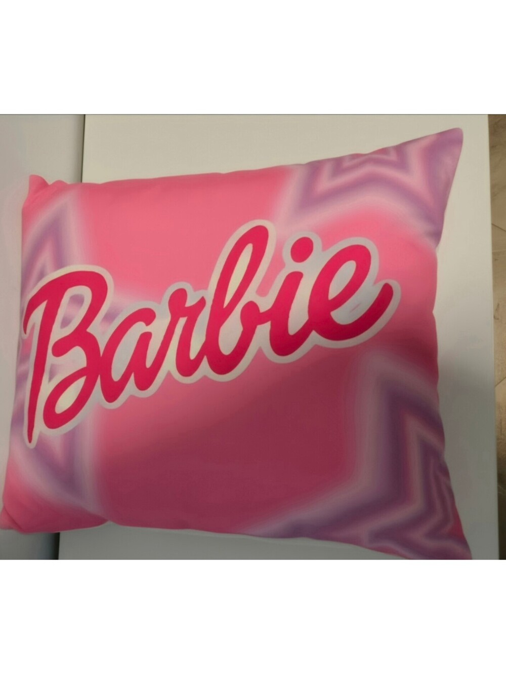 Barbie pink logo pillow
